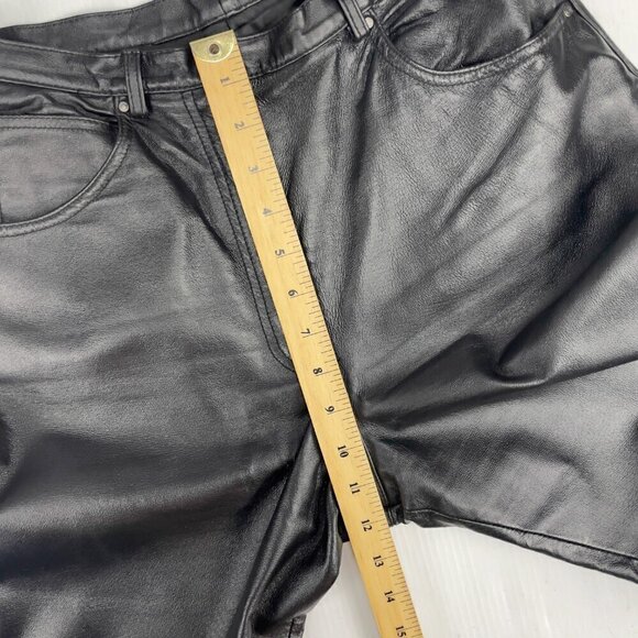 RTG VTG 100% Highβ Quality Leather High-Waist Regular Fit Black Pants Size 5 - Picture 4 of 10